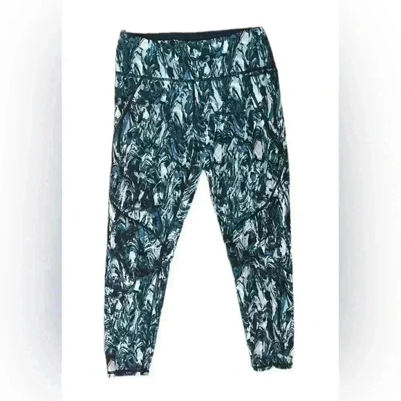 Sweaty Betty Small Leggings The Power 7/8 Length Marble Printed Yoga Workout - Picture 2 of 6